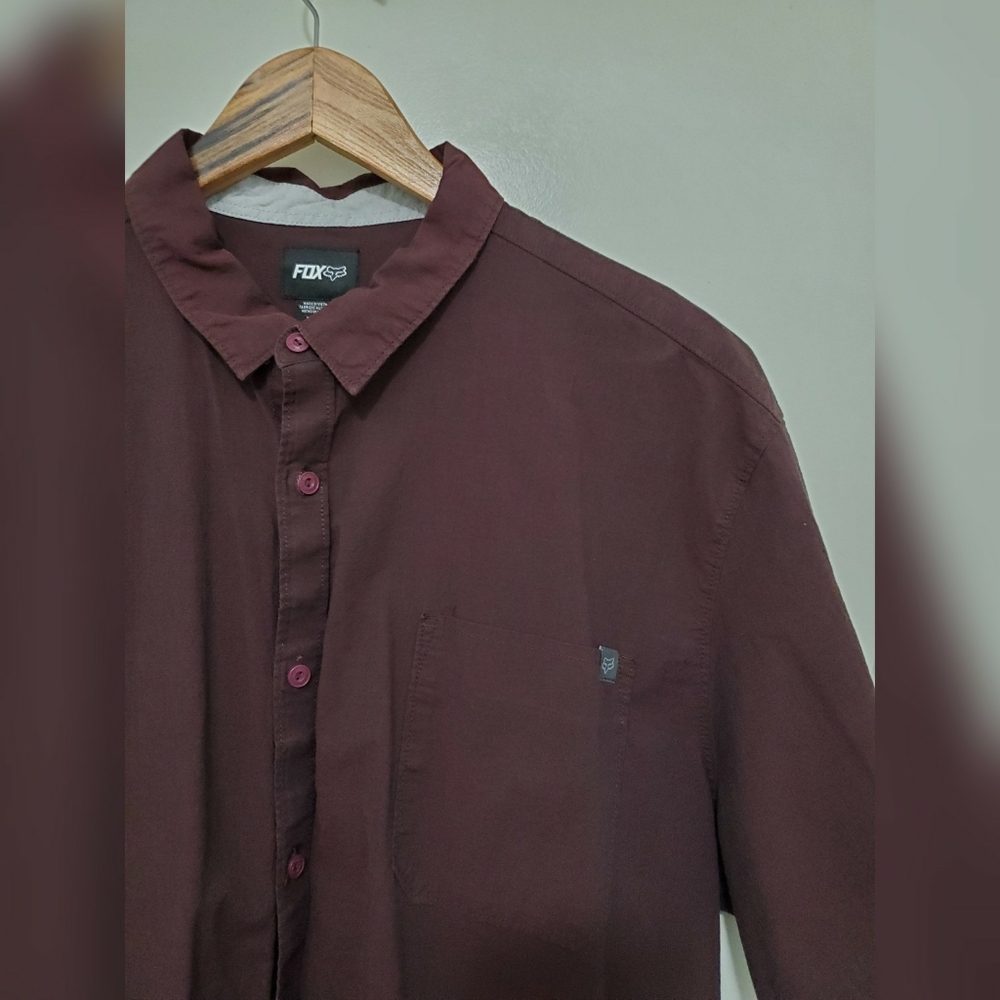 Fox Men's Buttonup Burgundy Shirt